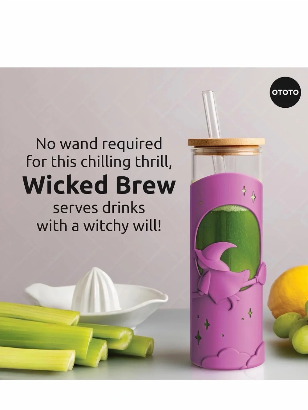 Halloween Wicked Witchy Brew Pink Tumbler with Bamboo Lid with Glass Straw